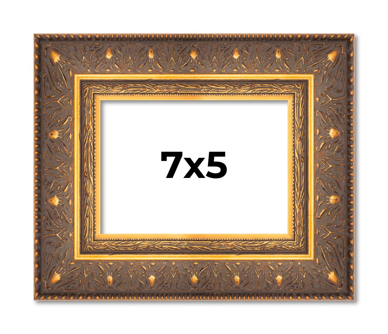 Photo Size Museum Gold Picture Frame - UV Acrylic, Foam Board Backing, Hanging Hardware